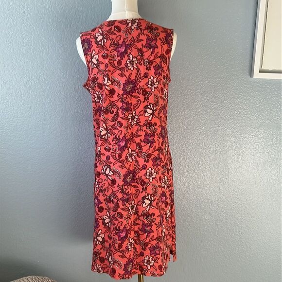 Lands End Womens Shift Dress Coral Pink Floral Pockets Tank, Small, NWT - Picture 3 of 9